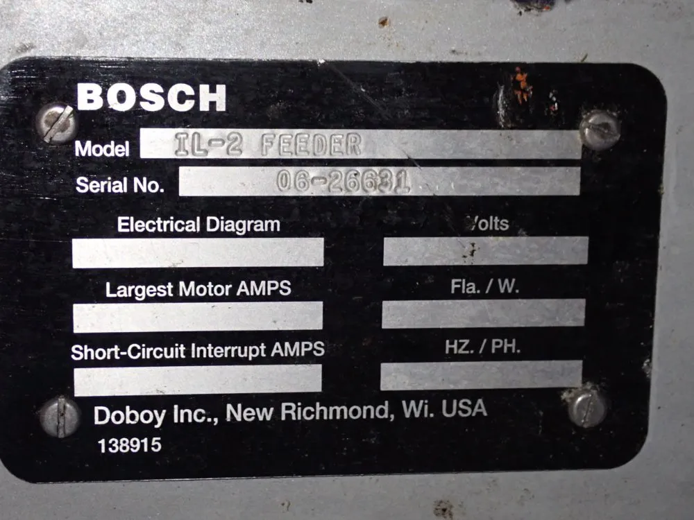Bosch 9" X 105" Belt Conveyor - Il-2 Feeder