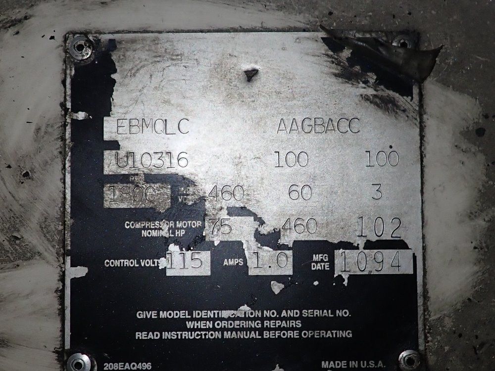 Gardner Denver 75 Hp Air Compressor - Ebmqlc