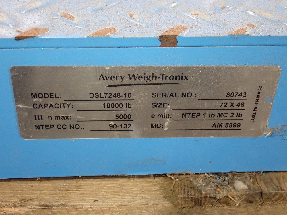 Avery Weigh Tronix 10000 Lbs Scale - Dsl7248-10