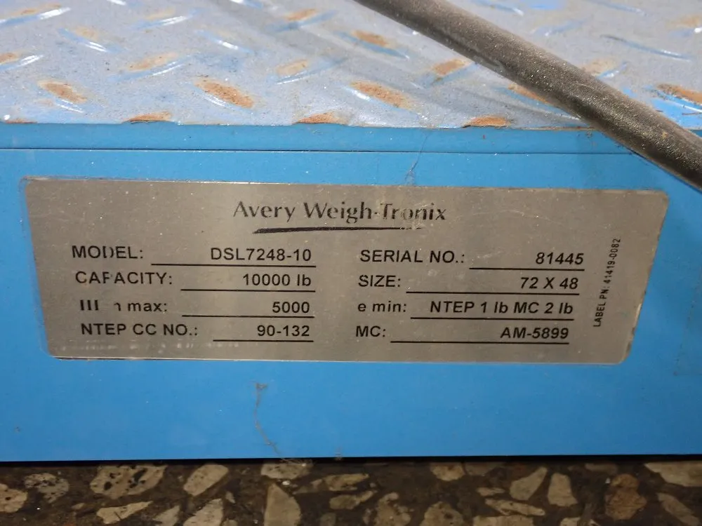 Avery Weigh Tronix 10000 Lbs Scale - Dsl7248-10