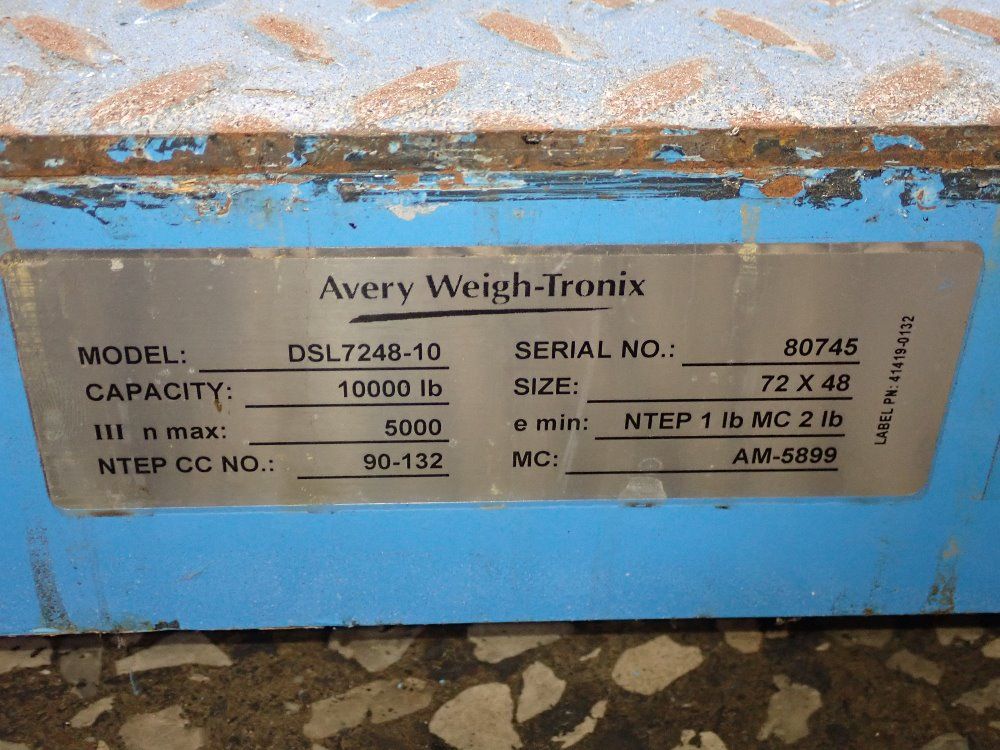 Avery Weigh Tronix 10000 Lbs Scale - Dsl7248-10