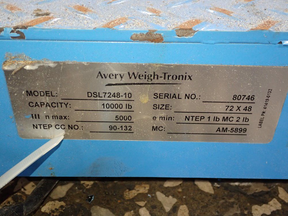 Avery Weigh Tronix 10000 Lbs Scale - Dsl7248-10