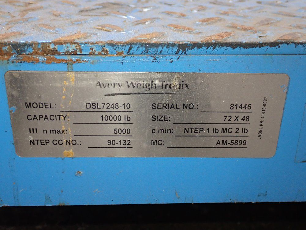 Avery Weigh Tronix 10000 Lbs Scale - Dsl7248-10