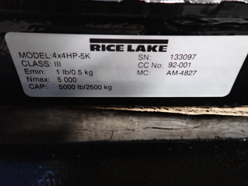 Rice Lake 5000 Lbs Scale - 4x4hp-5k