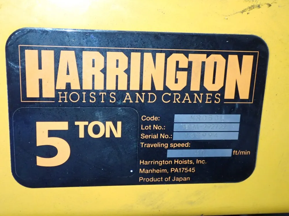 Harrington 5 Ton Chain Hoist - Er2a-451322 / Mr050l