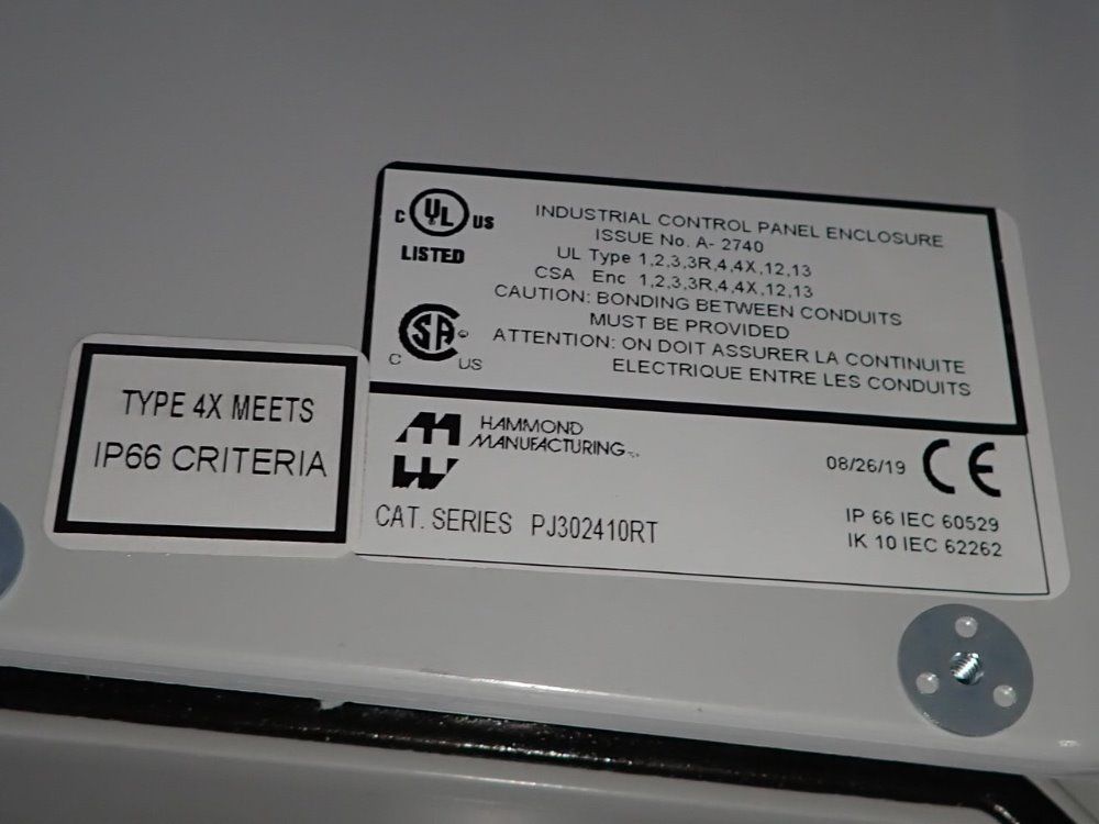 Hammond Manufacturing 30"x24"x10" Control Panel Enclosure - Pj302410rt