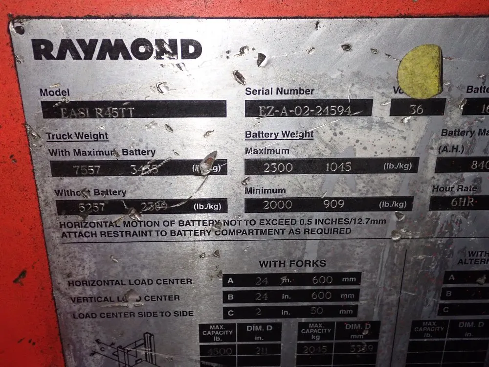 Raymond 4500 Lbs Stand Up Forklift - East R45tt