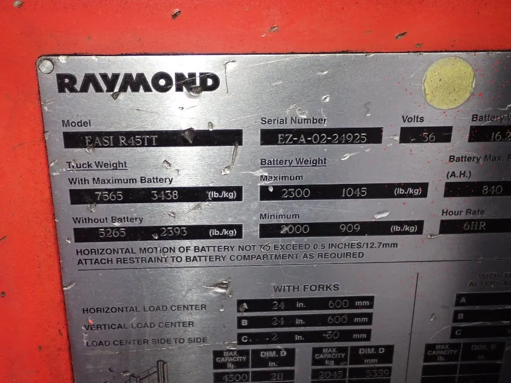 Raymond 4500 Lbs Stand Up Forklift - East R45tt