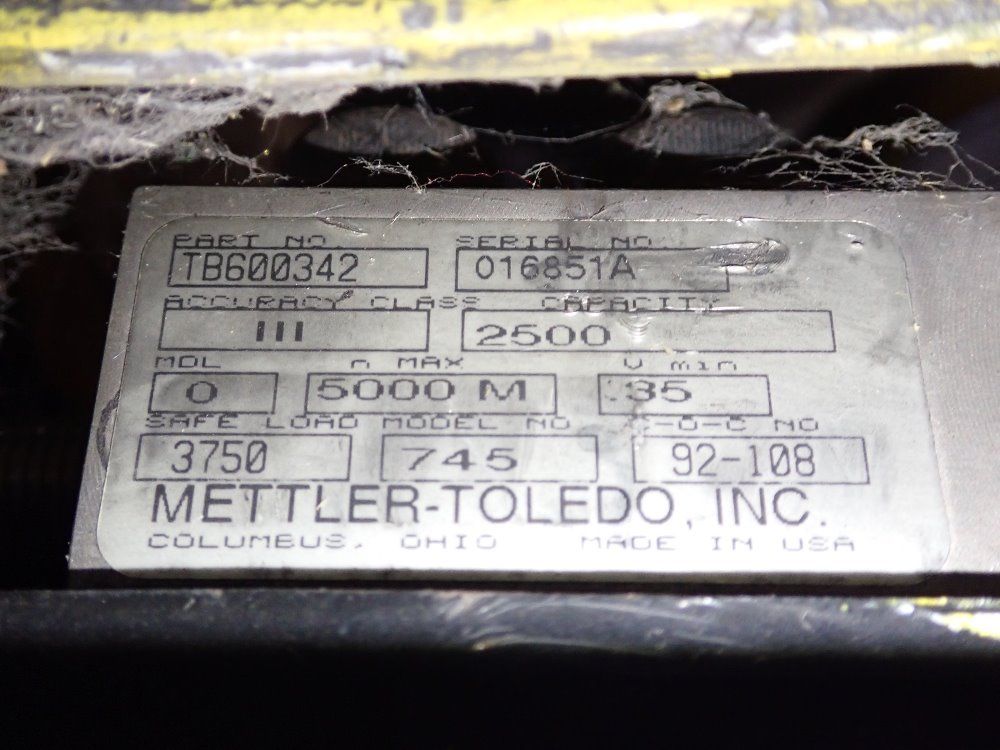 Mettler Teledo 2500 Lbs Scale - Tb600342