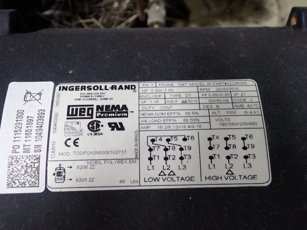 Ingersoll Rand 5.5 Hp Air Compressor - 2475n7.5-p