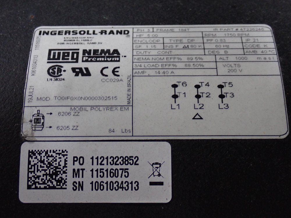 Ingersoll Rand 5 Hp Air Compressor - 2475n5