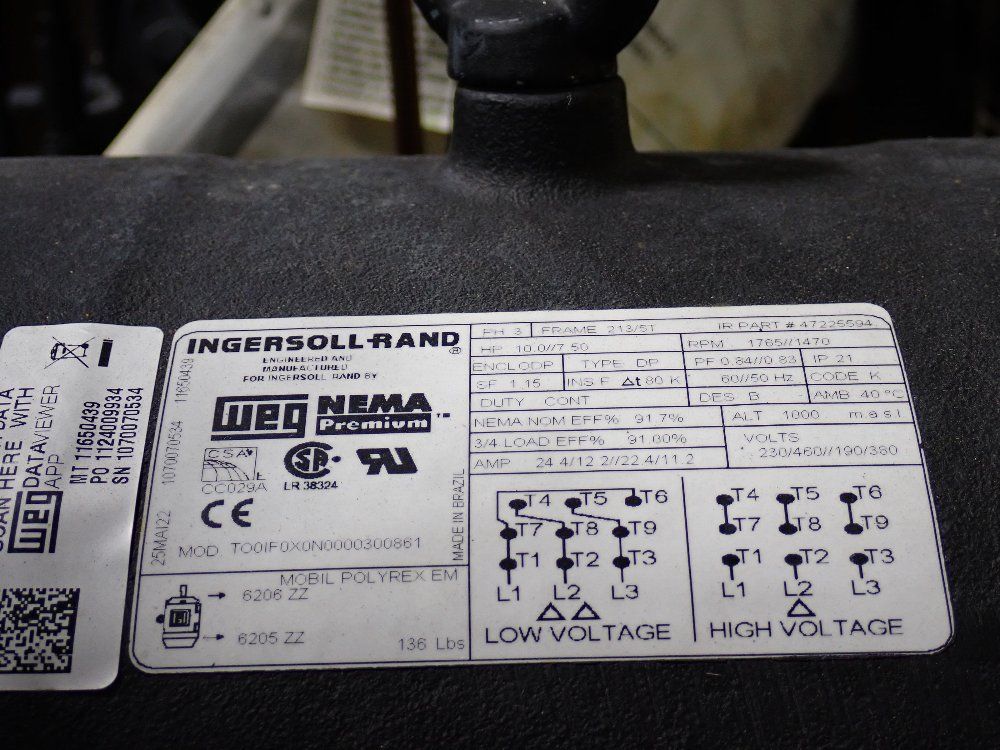 Ingersoll Rand 10 Hp Air Compressor - 2545k10-p