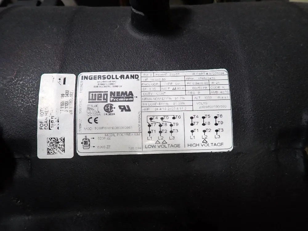 Ingersoll Rand 10 Hp Air Compressor - 2545k10-p