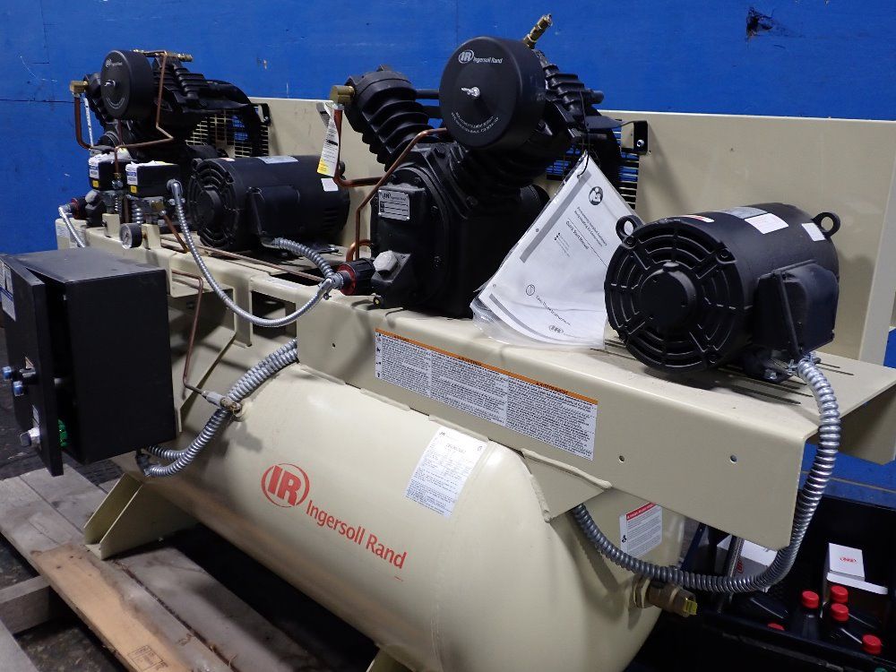 Ingersoll Rand (2) 7.5 Hp Dual Air Compressor - 2-2475e7.5-p
