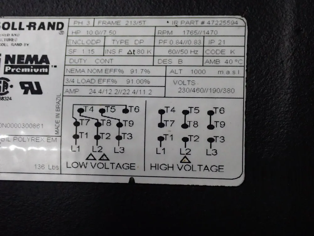 Ingersoll Rand 10 Hp Air Compressor - 2545e10