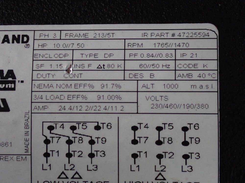 Ingersoll Rand 10 Hp Air Compressor - 2545e10