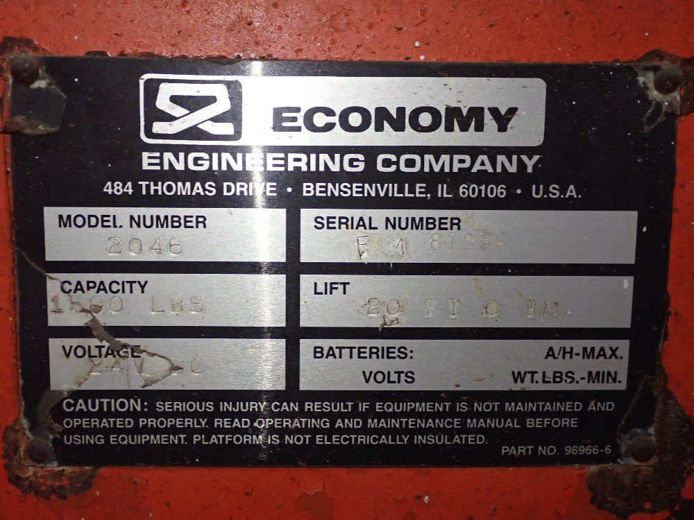 Economy 1500 Lbs Scissor Lift - 2046