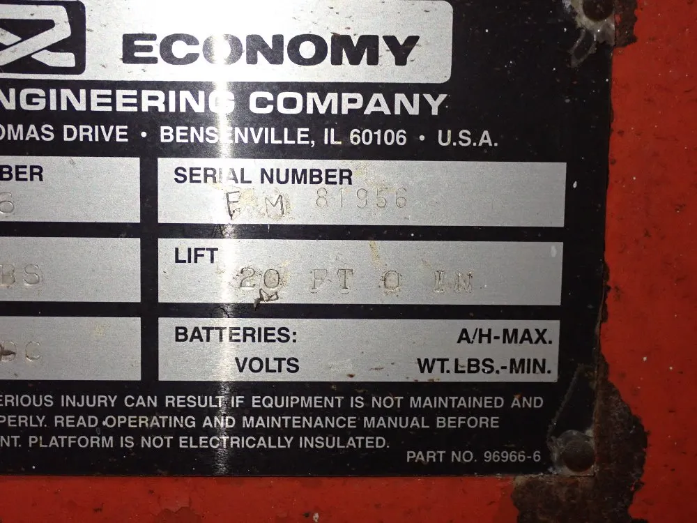 Economy 1500 Lbs Scissor Lift - 2046