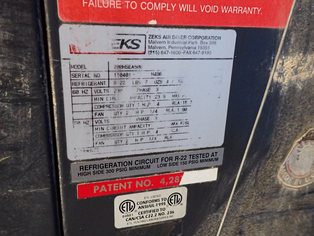 Zeks Dryer - 700hsea506