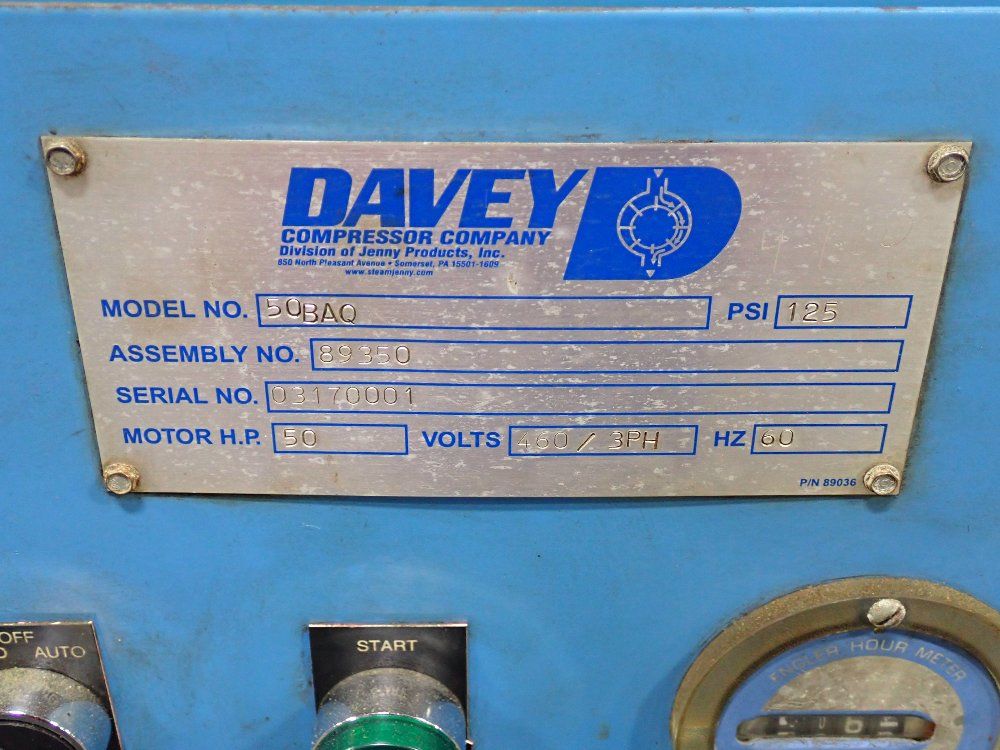 Davey 50 Hp Air Compressor - 50baq