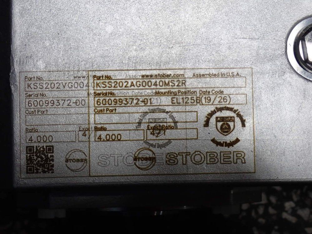 Stober Gear Reducer - Kss202ag0040ms2r