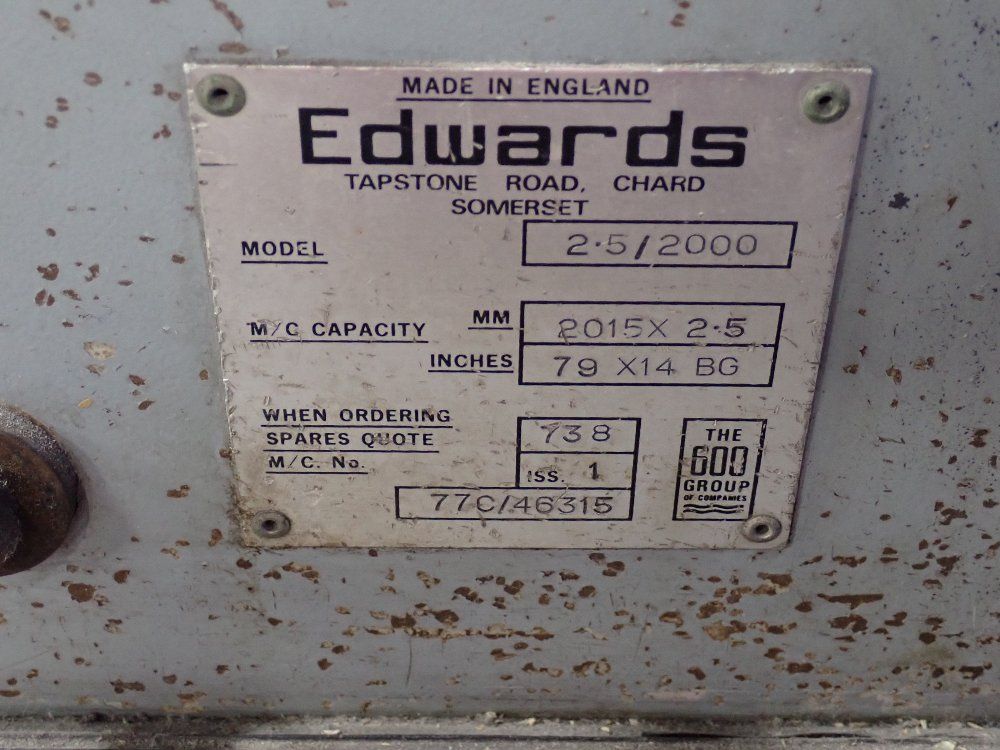 Edwards 79 X 14 Mechanical Shear - 2*5/2000