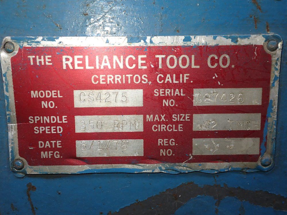Reliance Tool 42" Circle Shear - Cs4275