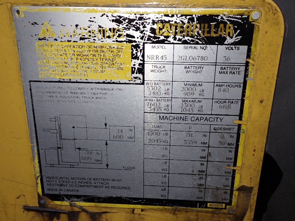 Caterpillar 4500 Lbs Electric Stand Up Forklift - Nrr45