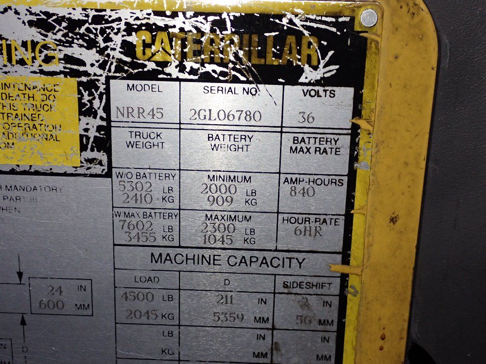 Caterpillar 4500 Lbs Electric Stand Up Forklift - Nrr45