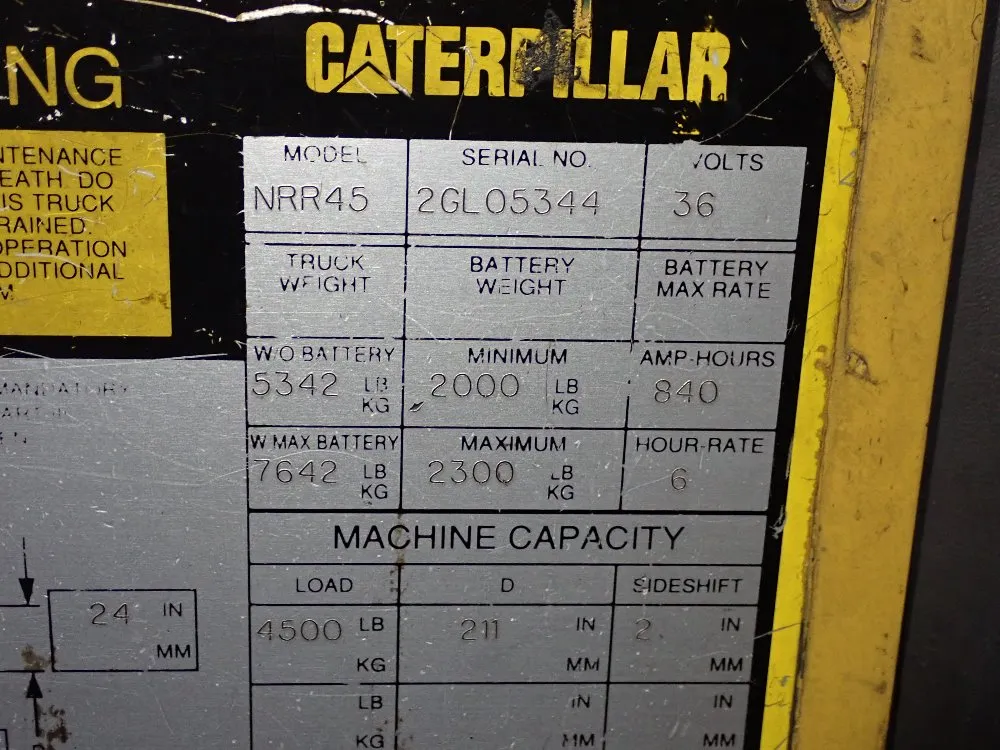 Caterpillar 4500 Lbs Electric Stand Up Forklift - Nrr45