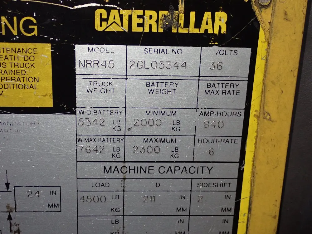 Caterpillar 4500 Lbs Electric Stand Up Forklift - Nrr45
