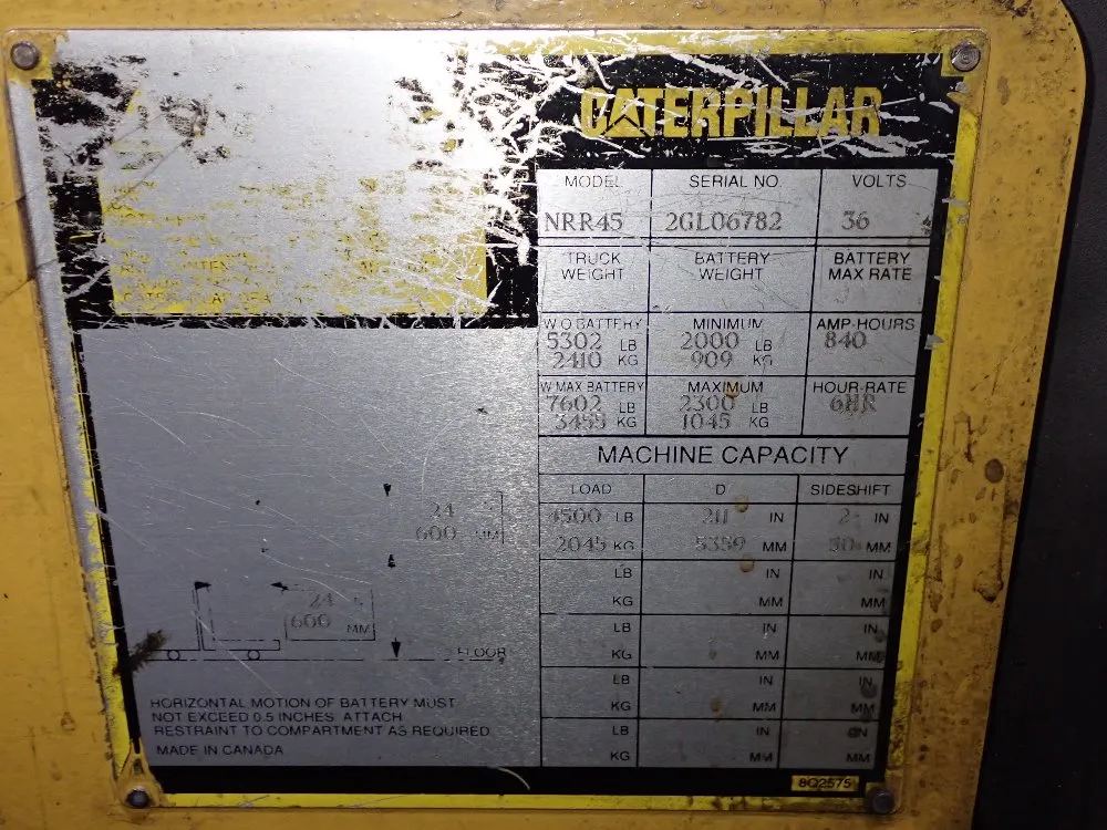 Caterpillar 4500 Lbs Electric Stand Up Forklift - Nrr45
