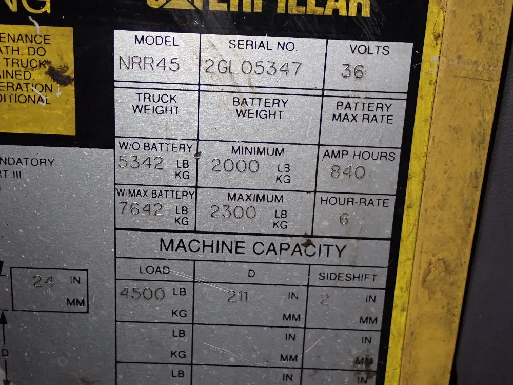 Caterpillar 4500 Lbs Electric Stand Up Forklift - Nrr45