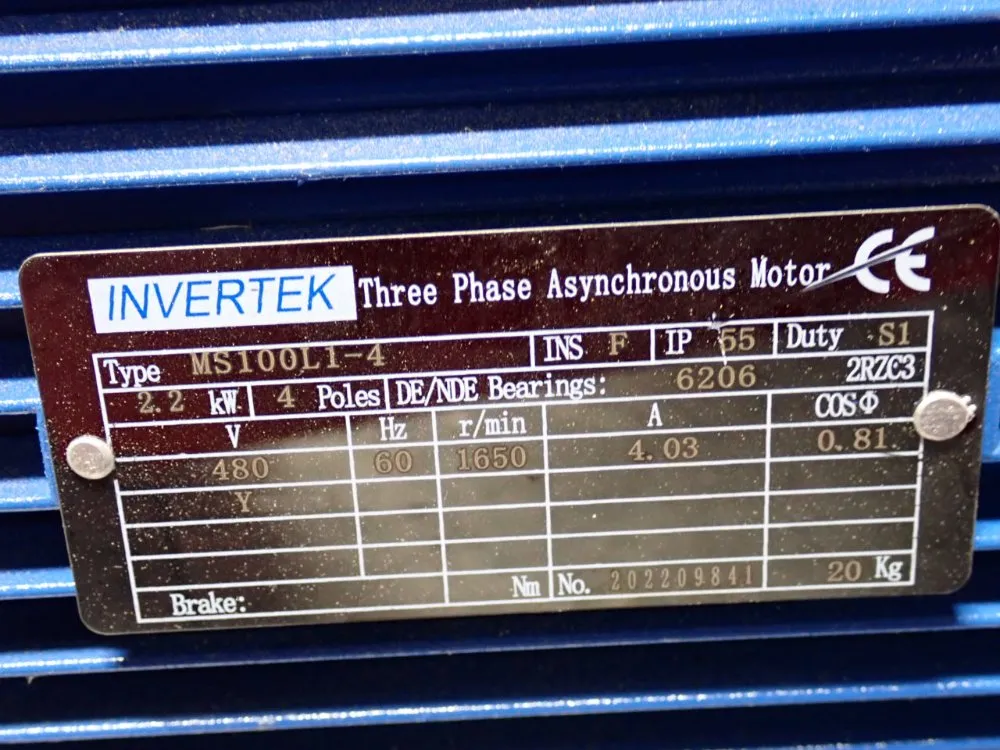Invertek 2.2 Kw Motor - Ms100l1-4