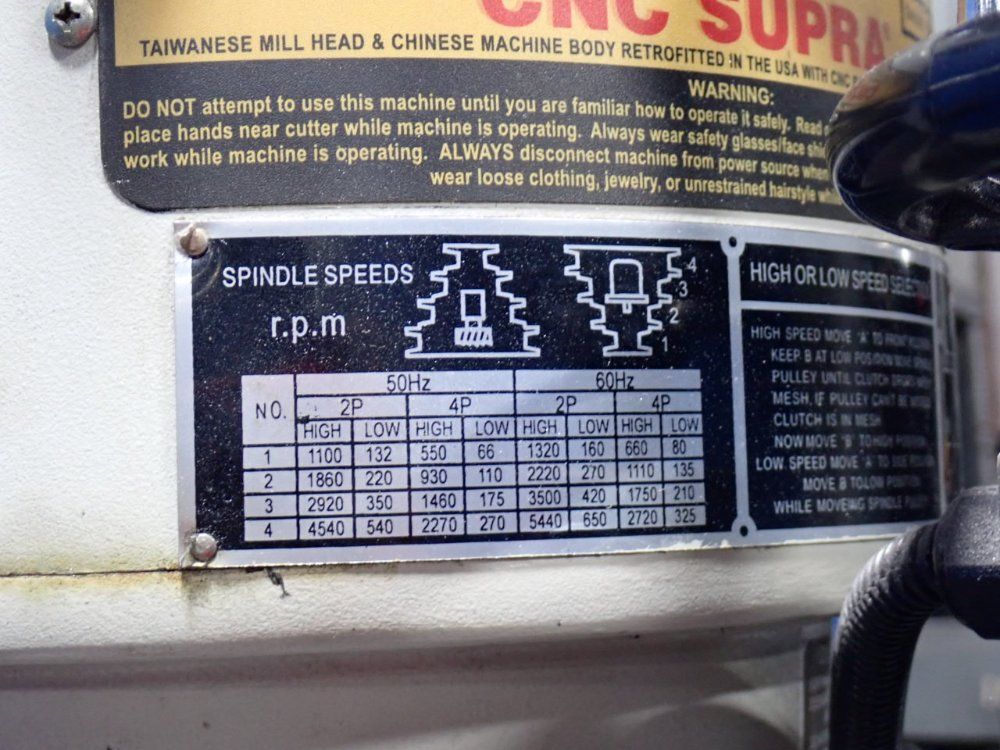 49" X 9" Cnc Supra, Vertical Mill - Bps-1649c