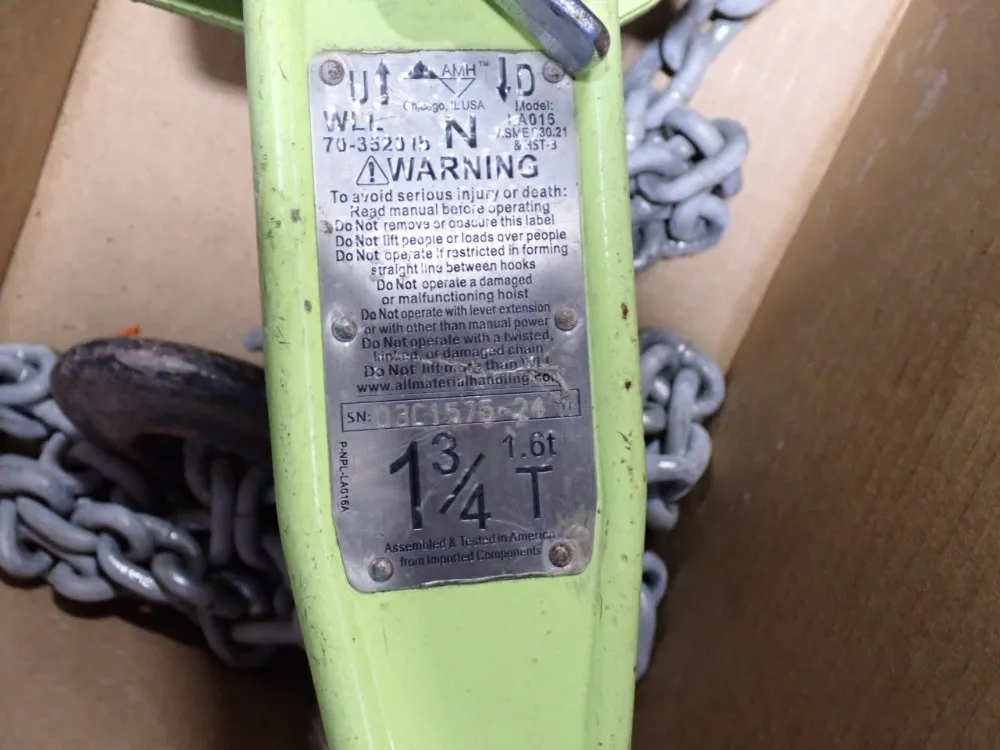 All Material Handling 1.75 Ton Lever Hoist - La016