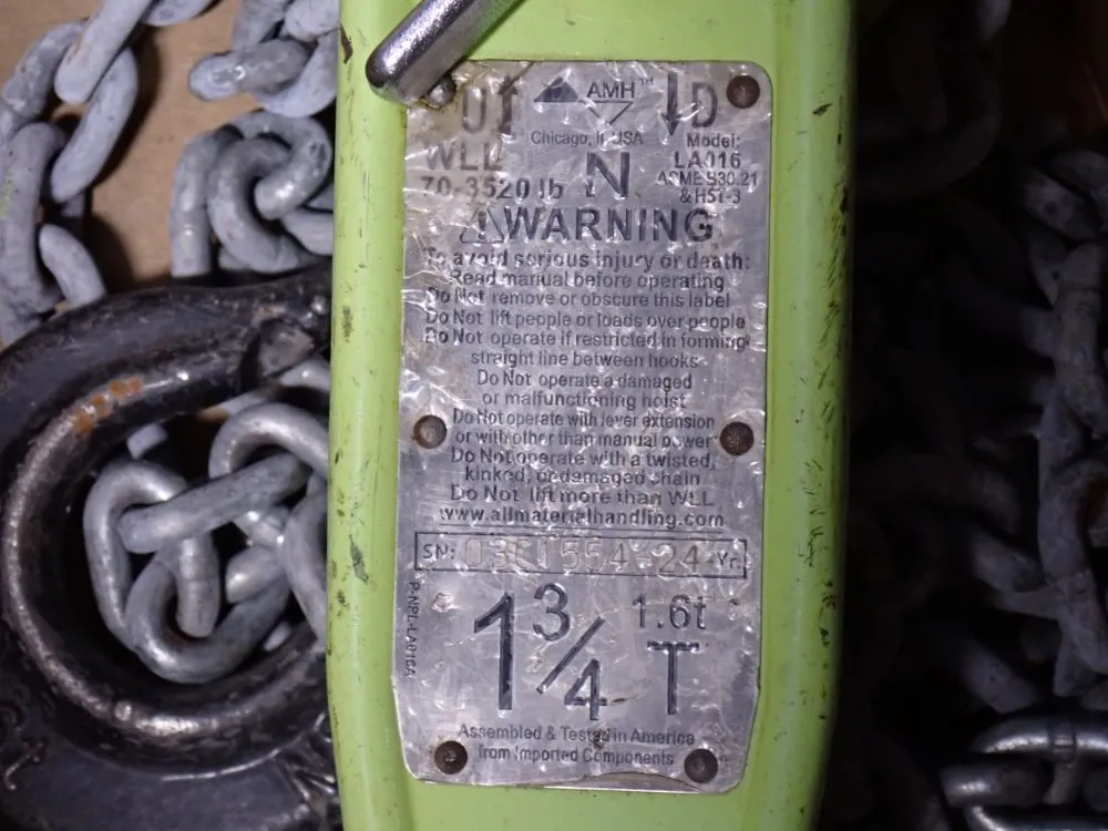 All Material Handling 1.75 Ton Lever Hoist - La016