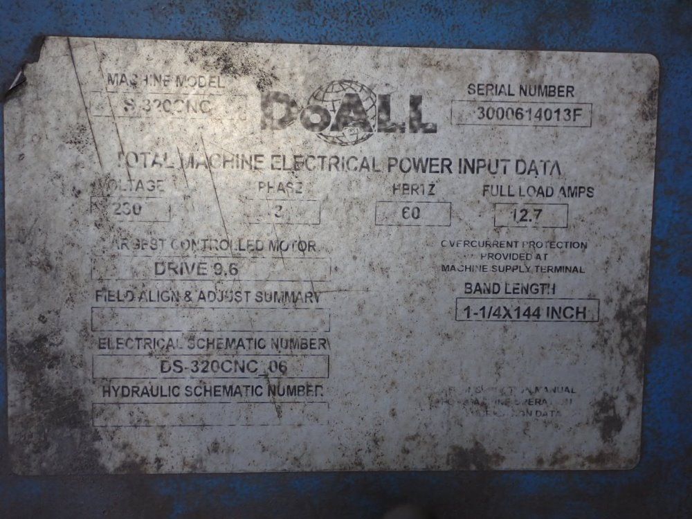 Doall 13" X 28" Horizontal Band Saw - S 320cnc