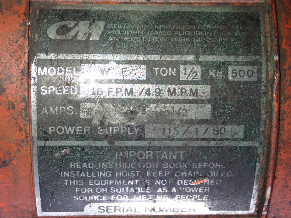 Cm 1/2 Ton Electric Chain Hoist - Wb