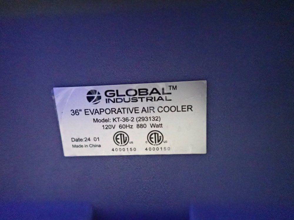 Global Industrial 36" Evaporative Air Cooler - Kt-36-2 (293132)