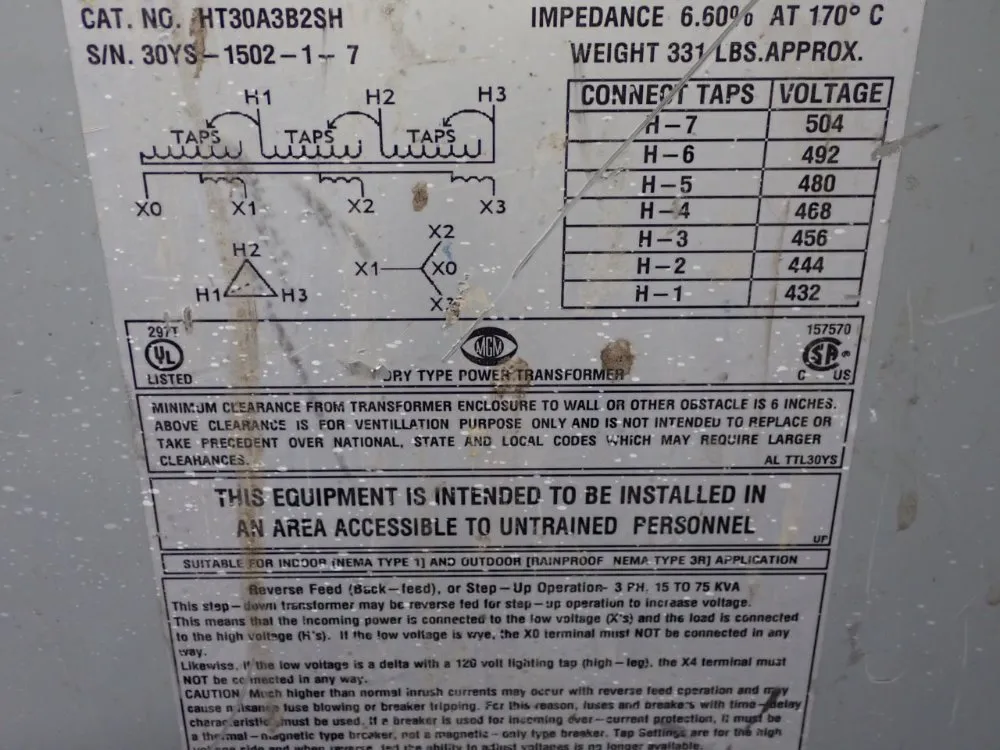 Mgm 30 Kva Transformer - Ht30a3b25h