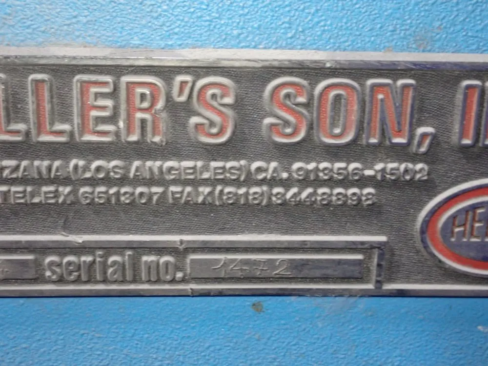 E.g. Heller's Plate Bending Roll - 61550/4