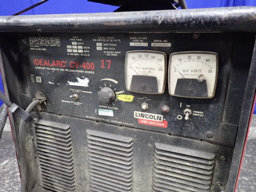 Lincoln Electric 400a Welder W/ Wire Feeder - Idealarc Cv-400