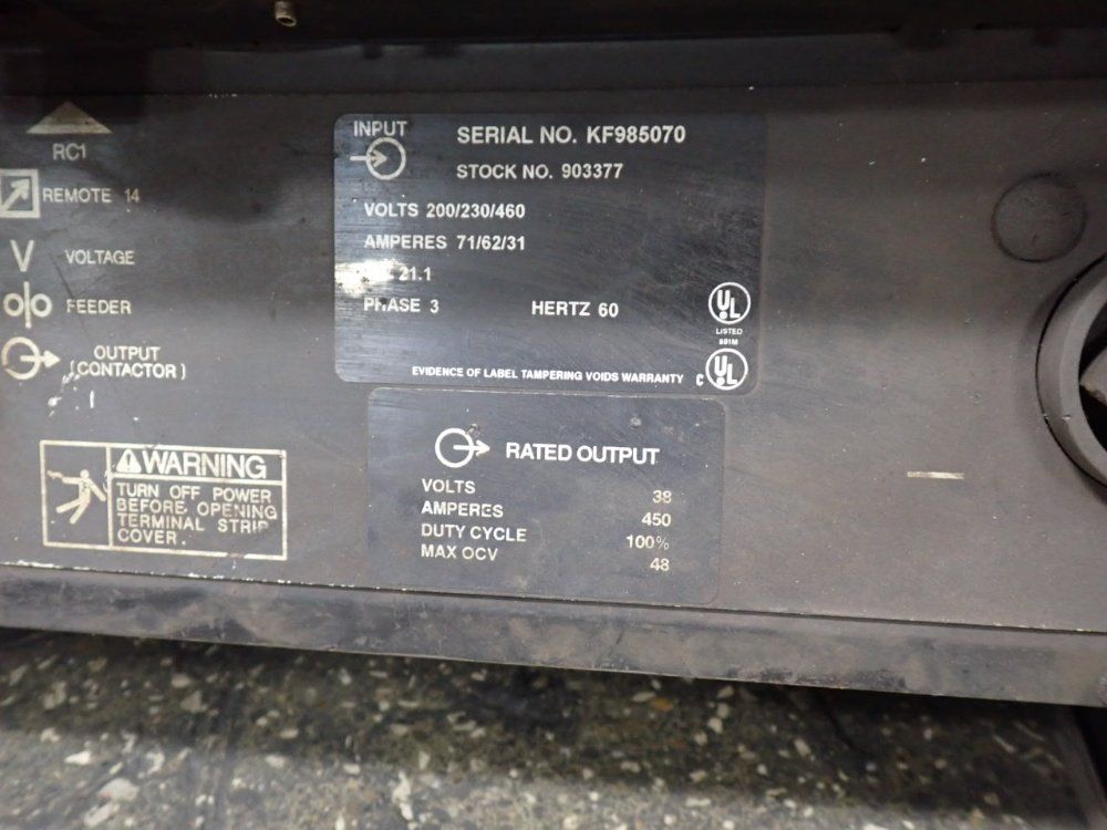 Miller 450a Welder W/ Wire Feeder - Deltaweld 452