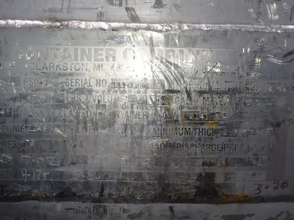 Clawson Container Company 330 Gallon Stainless Steel 330 Gal. Ibc Tank