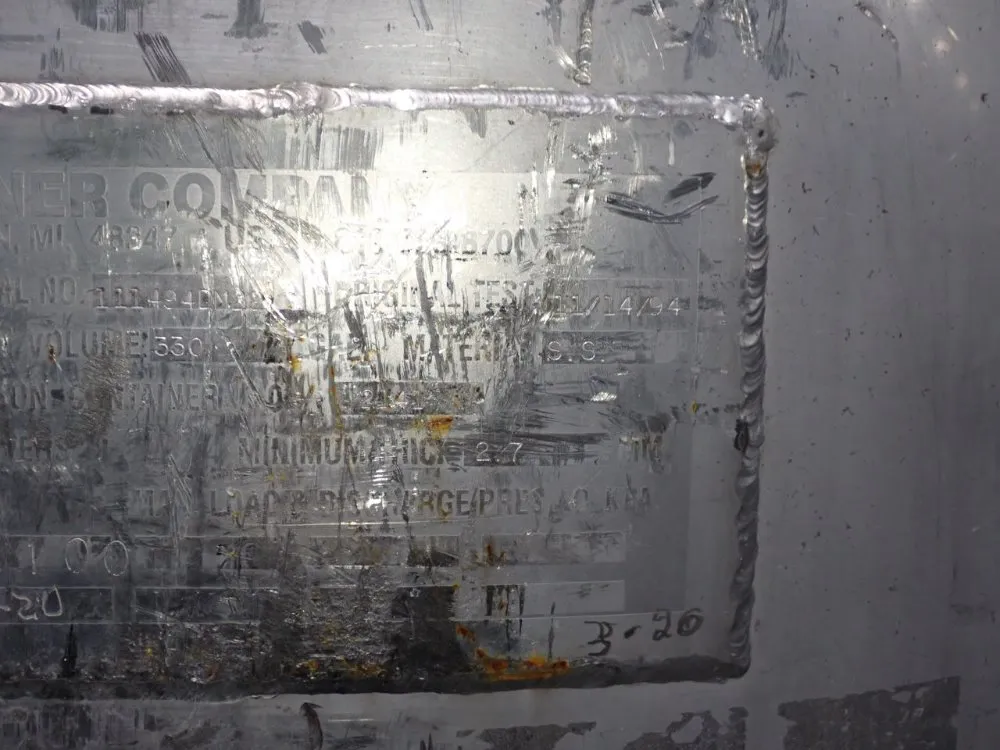 Clawson Container Company 330 Gallon Stainless Steel 330 Gal. Ibc Tank