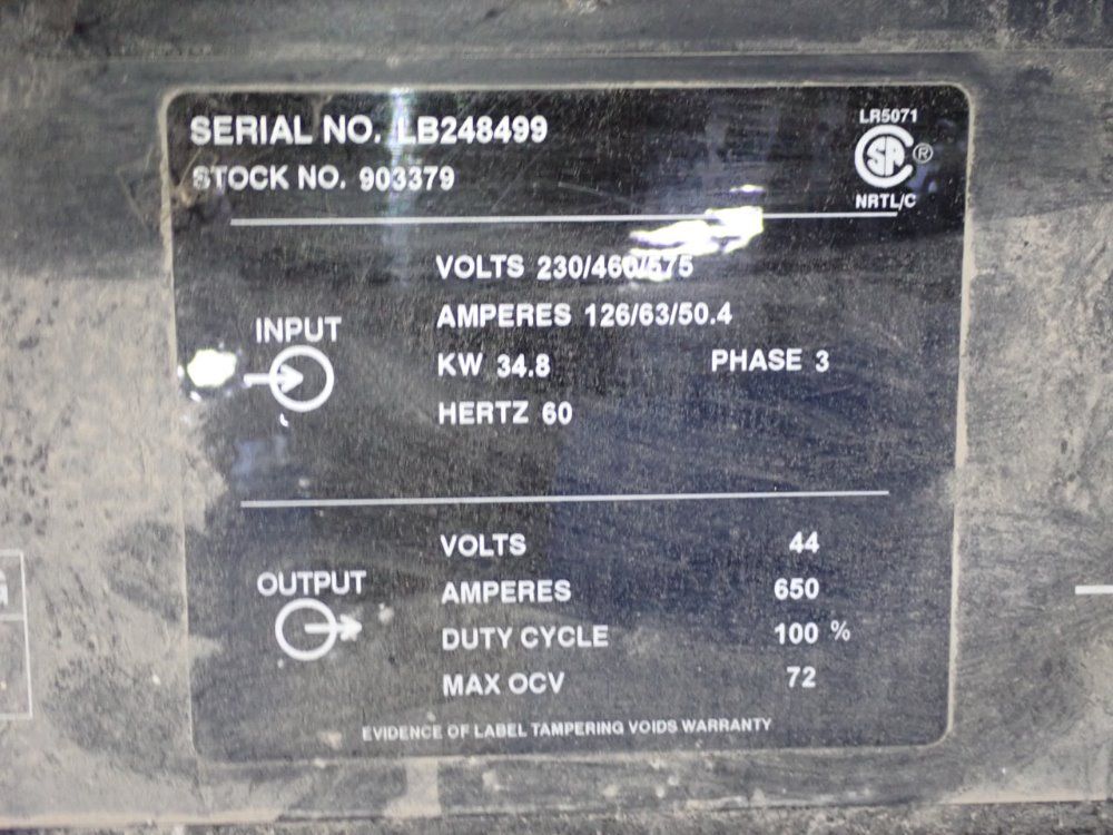 Miller 650 Amp Welder - Dimension 652