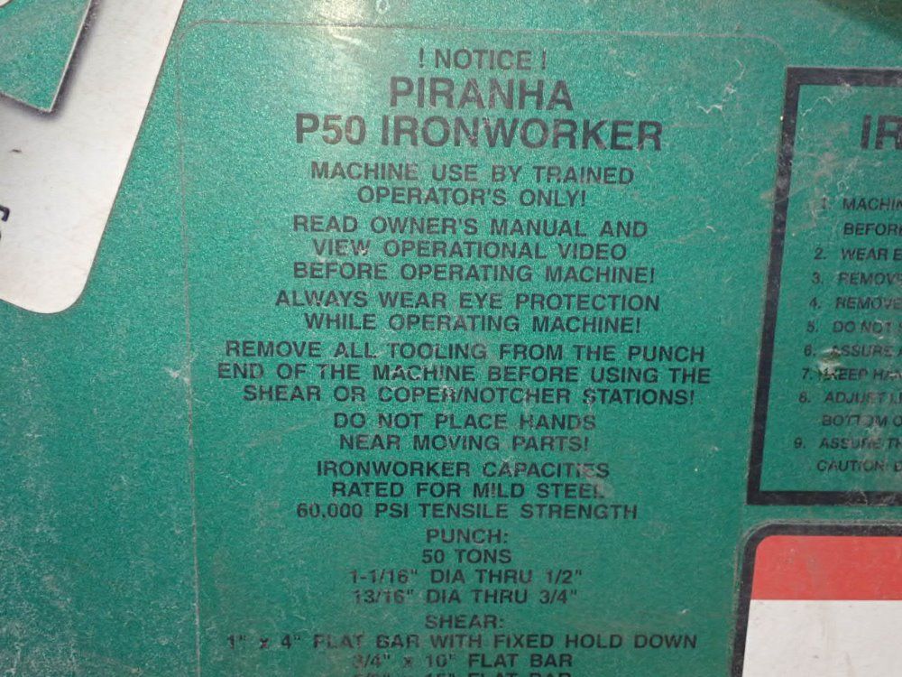 Piranha 50 Ton Ironworker - P50