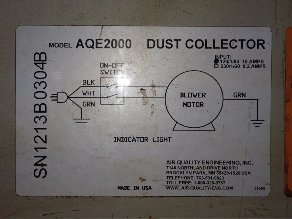Air Quality Engineering Dust Collector - Aqe2000