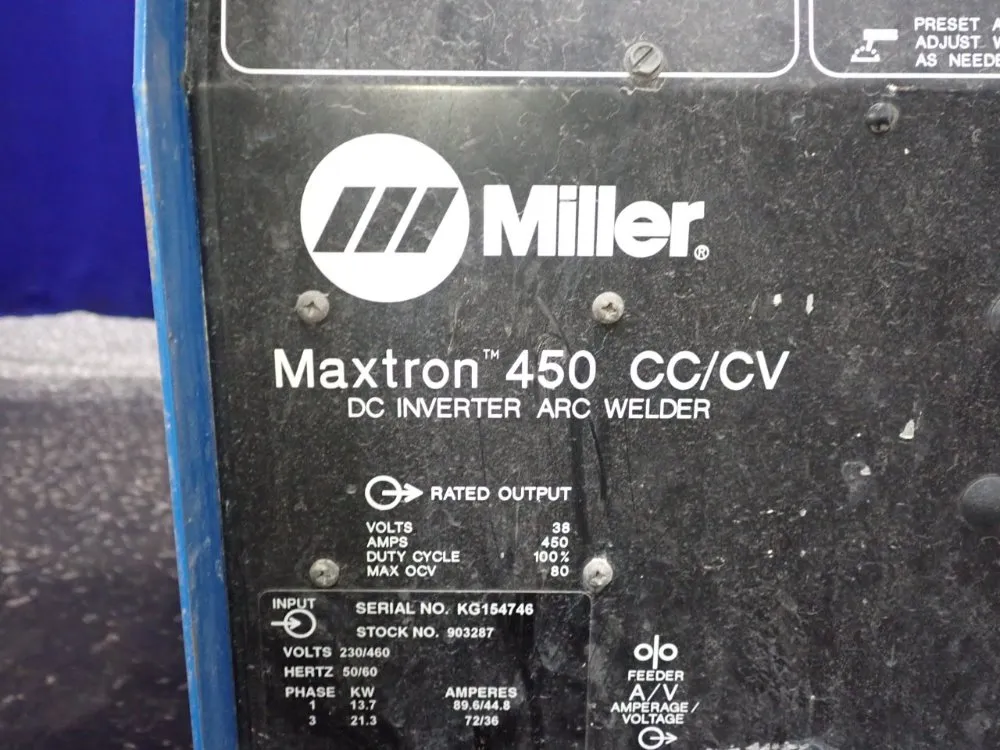Miller 450 Amp Welder - Maxtron450 Cc/cv